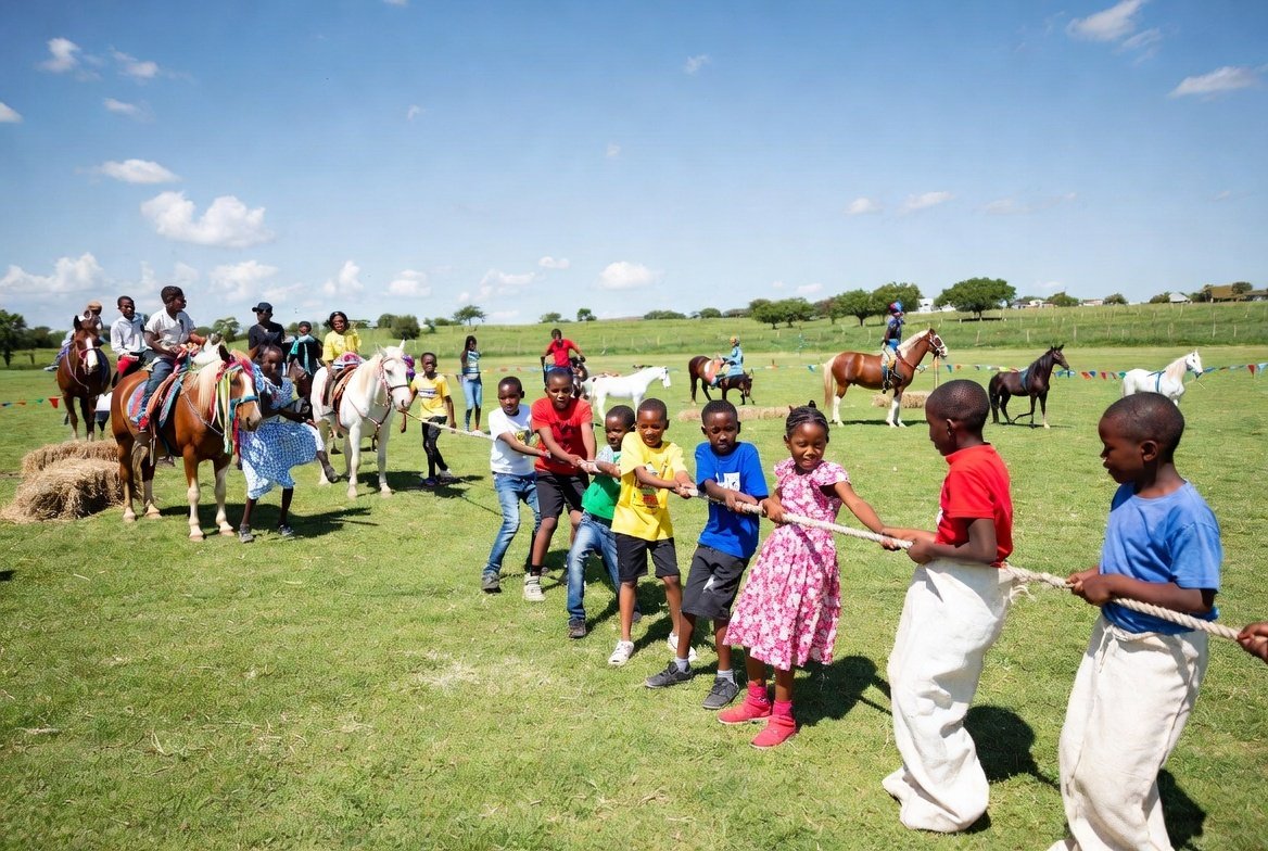School group visit with games